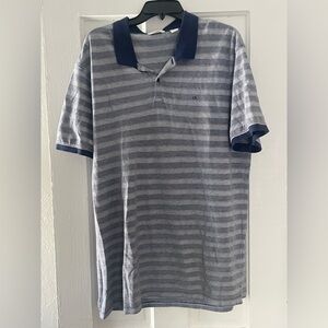 Calvin Klein Blue and Gray Polo Shirt
